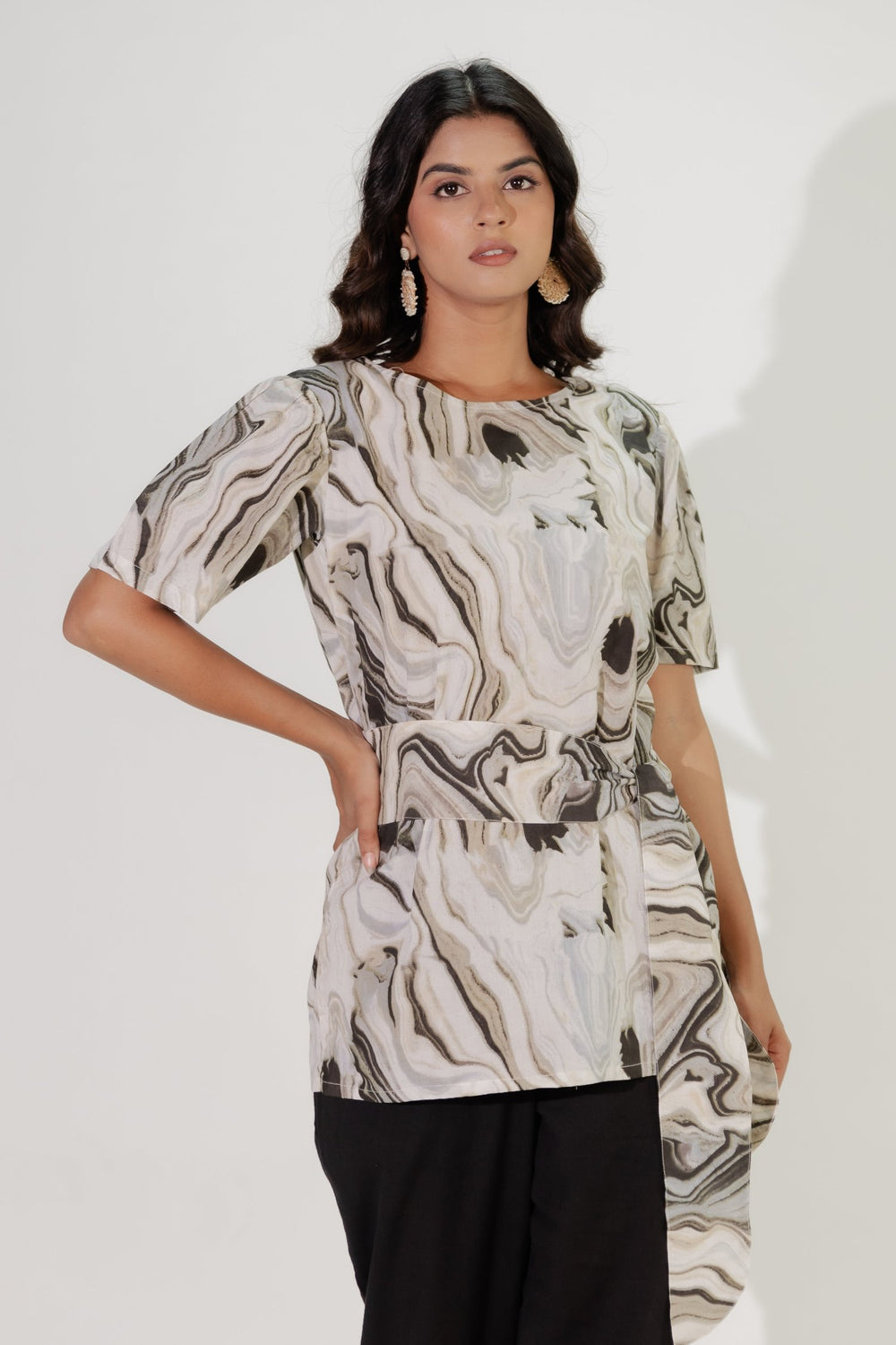 Marble Cotton Printed Top