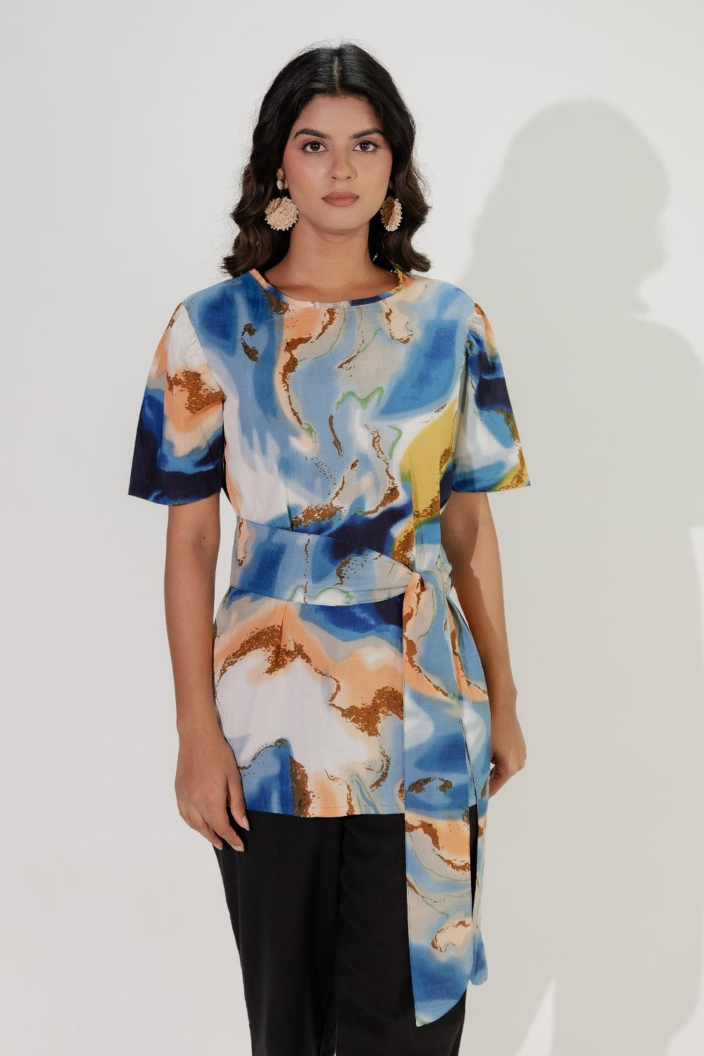 Multi Colour Cotton Printed Top