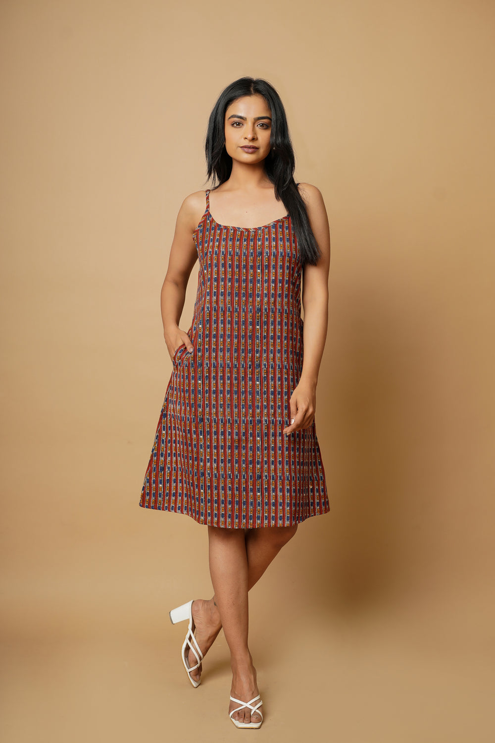 Hand Block Spaghetti Dress